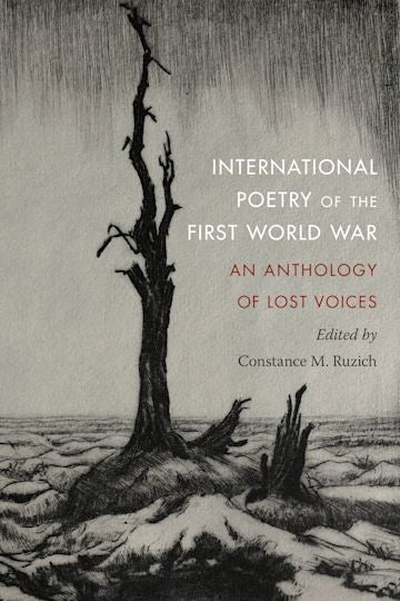 Cover of World War One anthology, gray and dismal broken tree