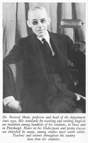 A photo of department chair Percival Hunt. 