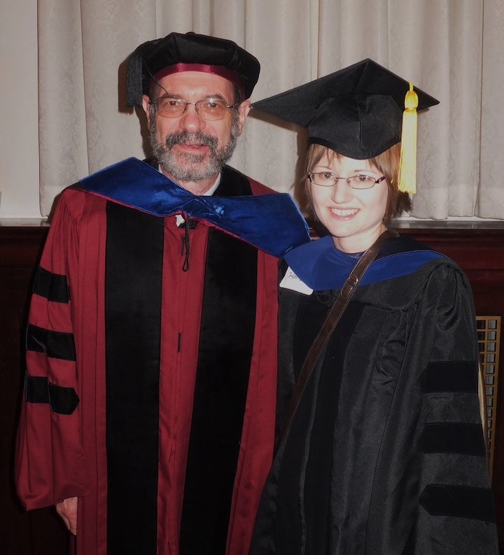 Don Bialostosky with Katie Homar, 2014 PhD graduate