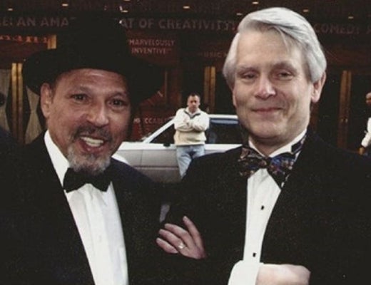 Chris Rawson with August Wilson at the opening of King Hedley II in 2001