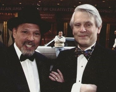 Chris Rawson with August Wilson at the opening of King Hedley II in 2001